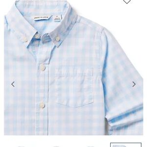 Janie and Jack Blue Gingham Kids Button-Down Shirt